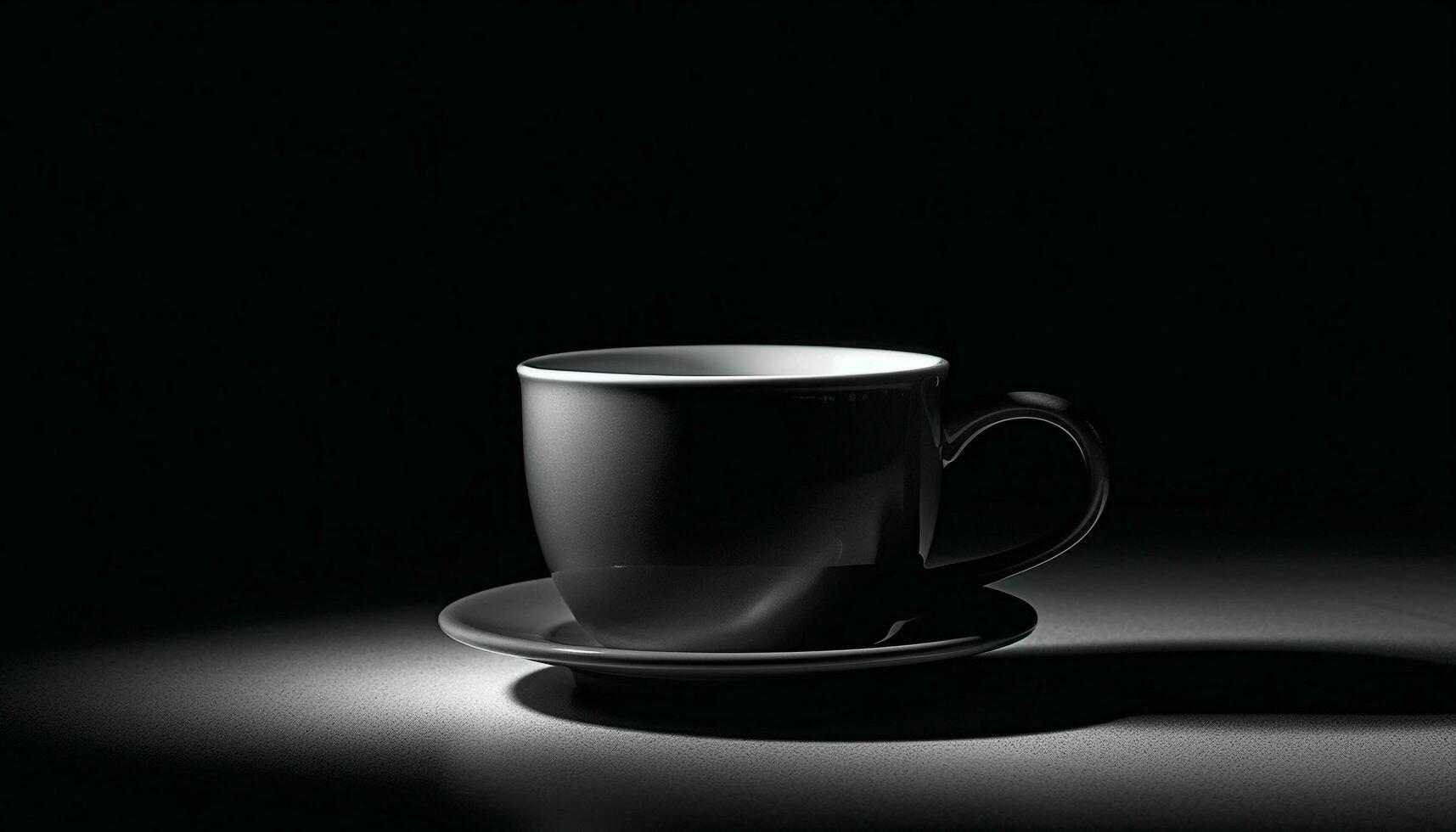 varm svart kaffe i elegant keramisk råna genererad förbi ai foto