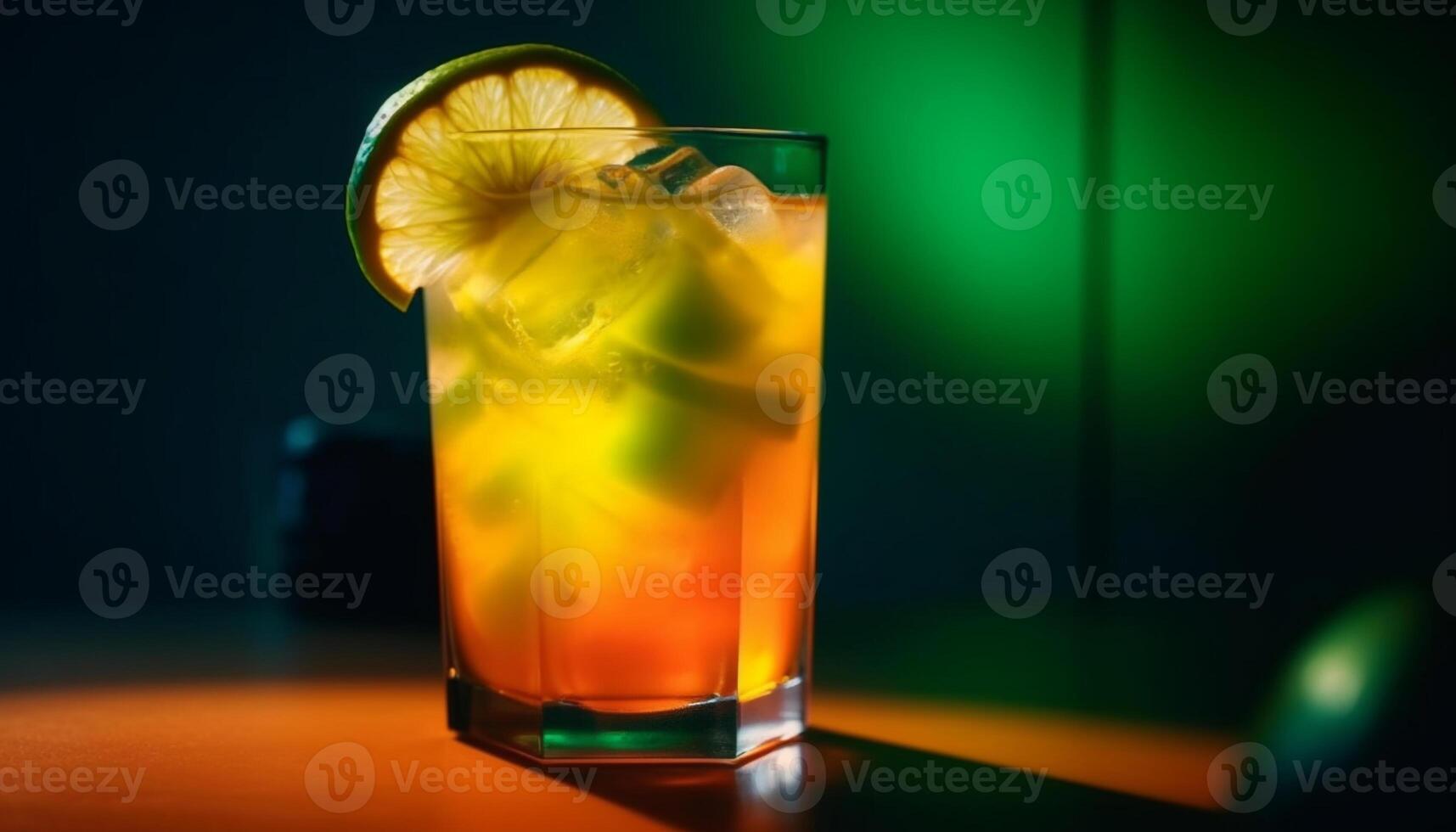 uppfriskande citrus- cocktails på en sommar natt genererad förbi ai foto