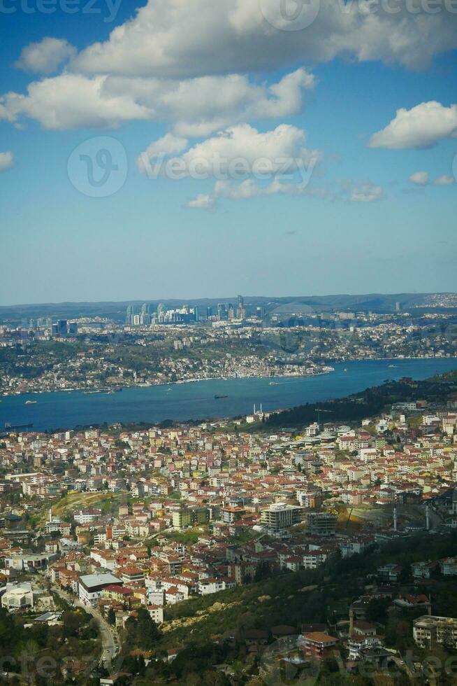 arial se av istanbul asiatisk sida urban byggnad block foto