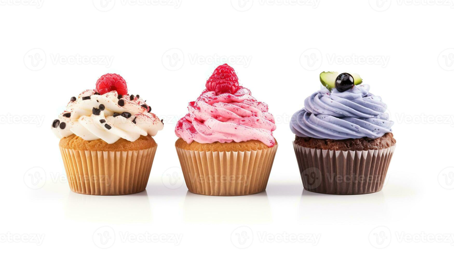 olika cupcakes, ai genererad foto