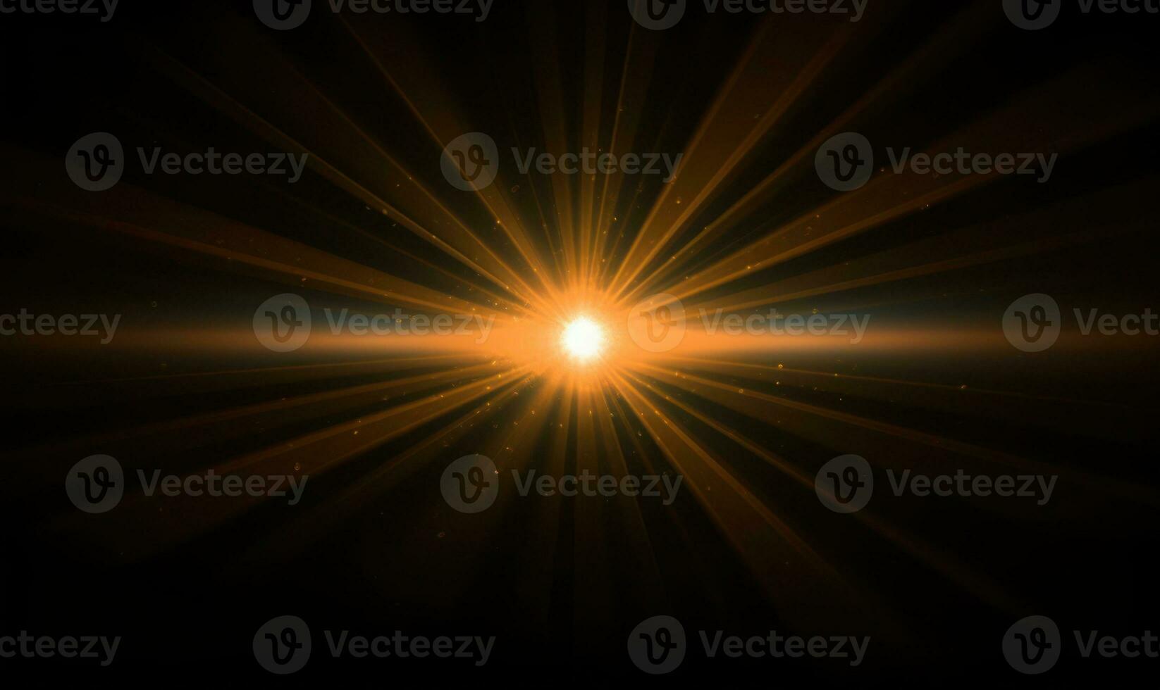 abstrakt lysande Sol brista. svart orange ljus strålar och blossa foto