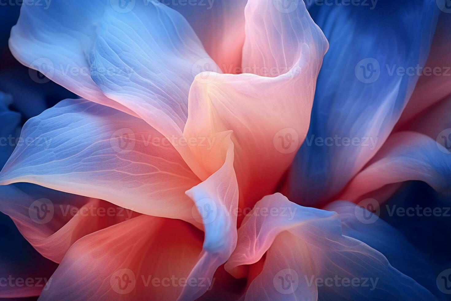 en makro bild av en blomma kronblad. ai generativ foto