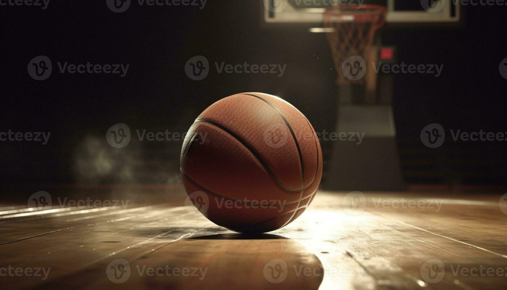 spelar basketboll inomhus, team konkurrens Framgång uppnått genererad förbi ai foto