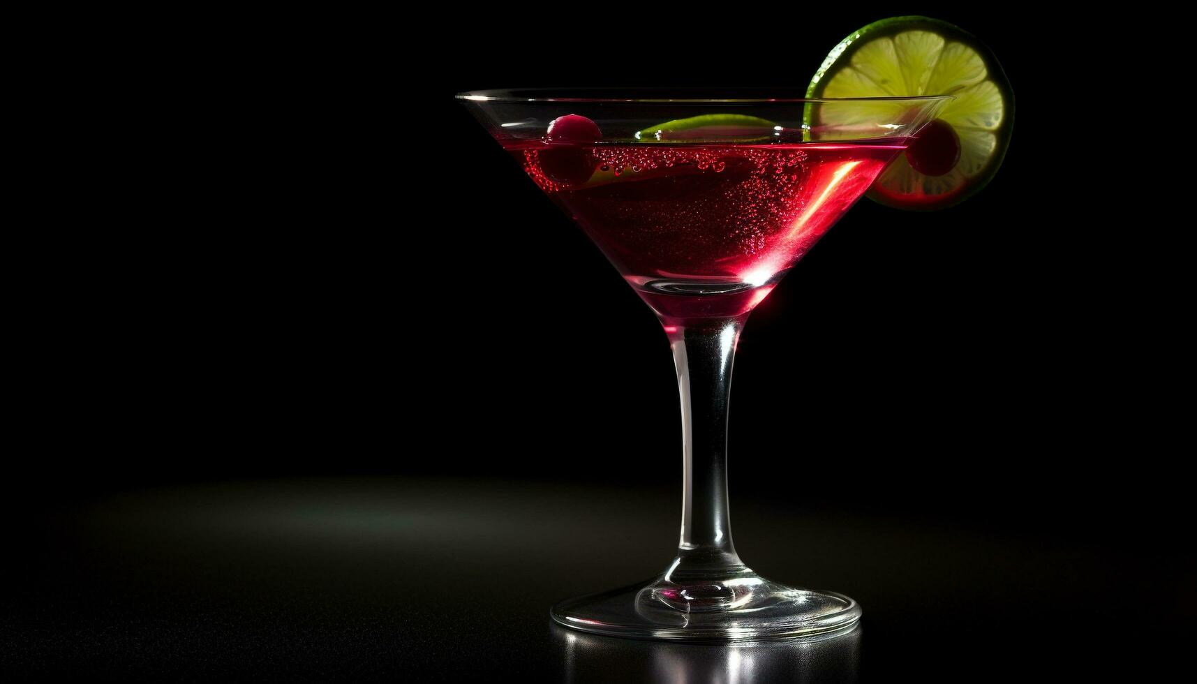 färsk frukt cocktail i Martini glas, elegans genererad förbi ai foto