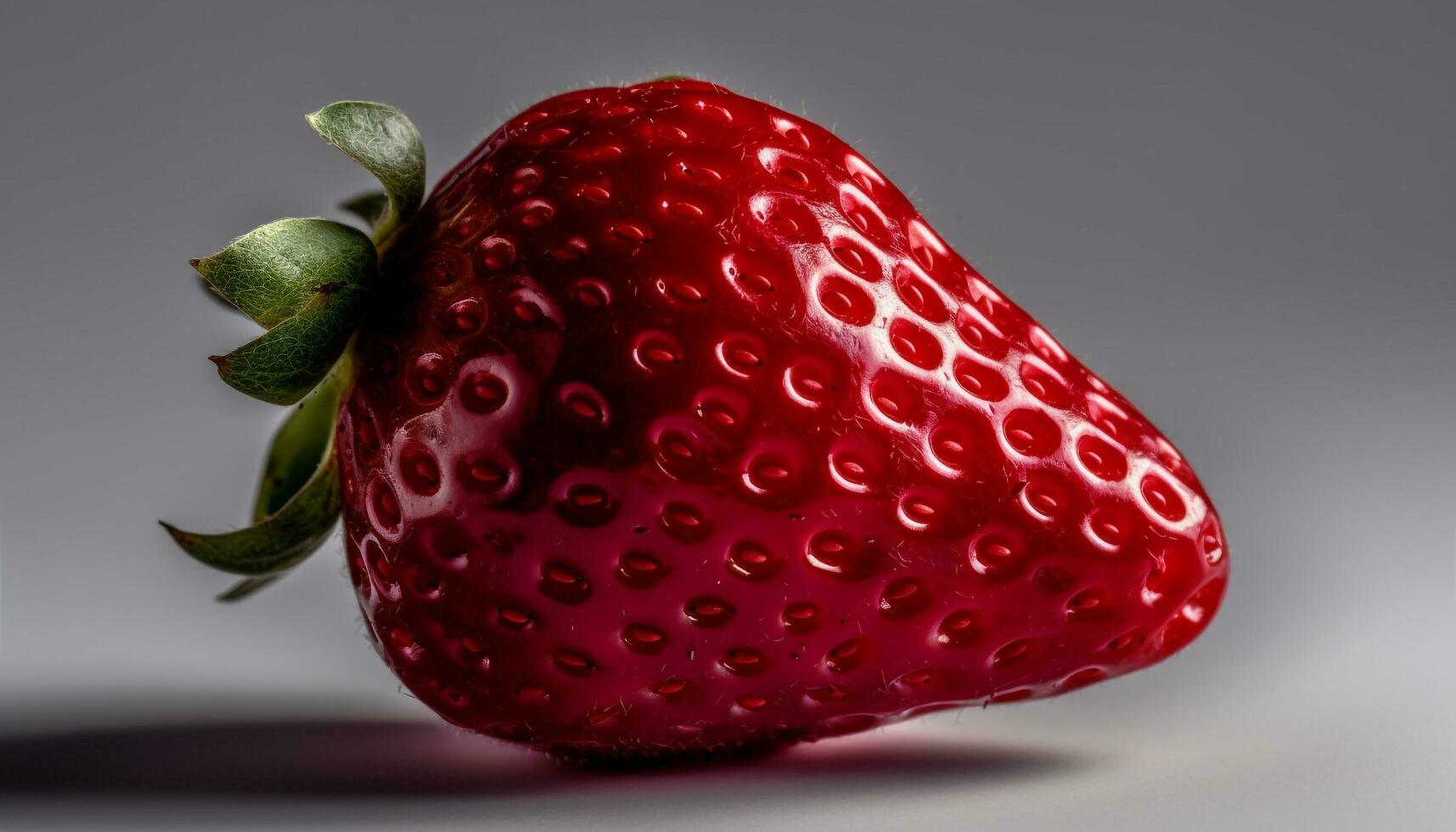 saftig mogen jordgubbe, en ljuv och friska gourmet efterrätt mellanmål genererad förbi ai foto
