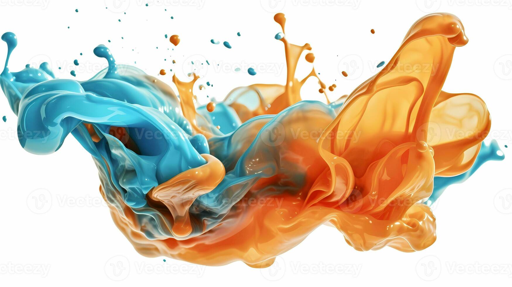 ett förvånande och fantasifull abstrakt bakgrund illustration skildrar flytande färgad flytande i trendig nyanser av rosa, orange, blå, och violett. ai genererad foto