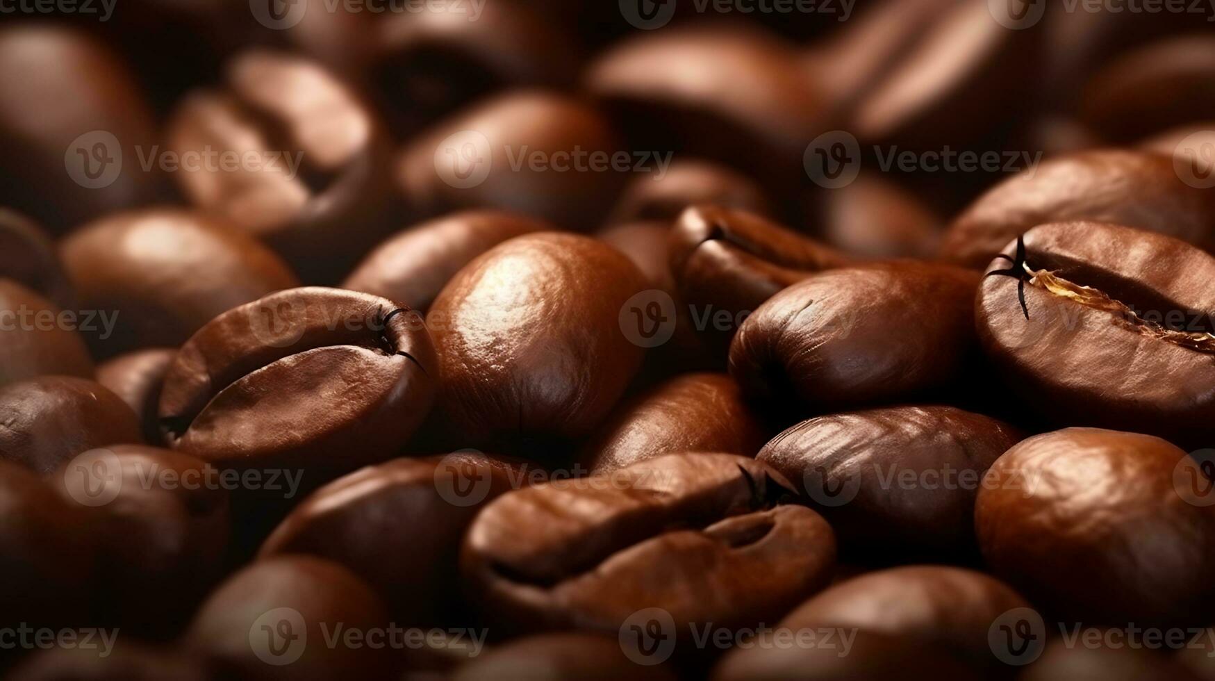 kaffe bönor bakgrund. unna sig i de närbild se av brun kaffe bönor, skapande ett lockande baner. Upptäck de invecklad detaljer av kaffe korn med en närbild kaffe korn bakgrund. foto