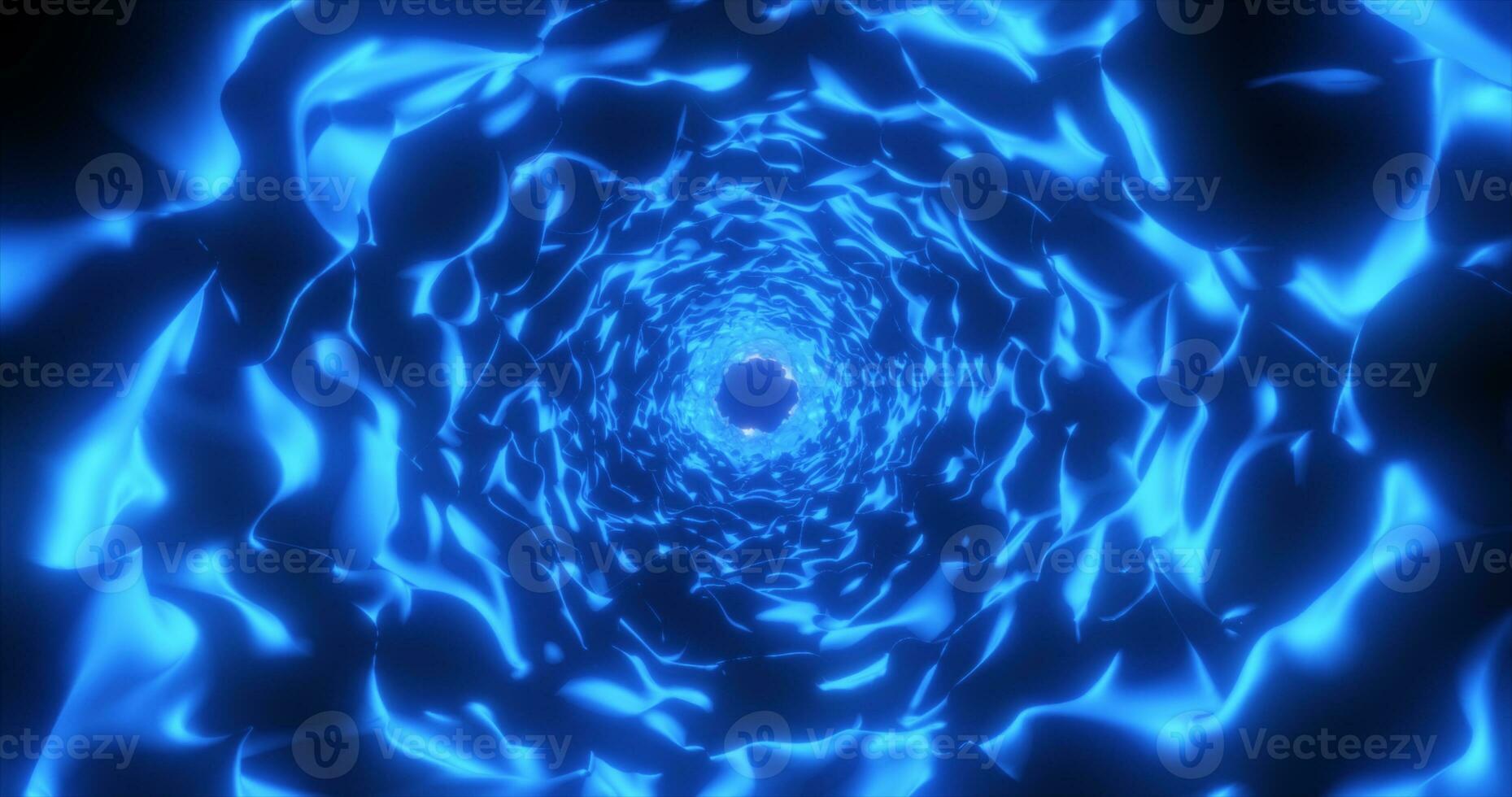 abstrakt blå energi tunnel av vågor lysande abstrakt bakgrund foto