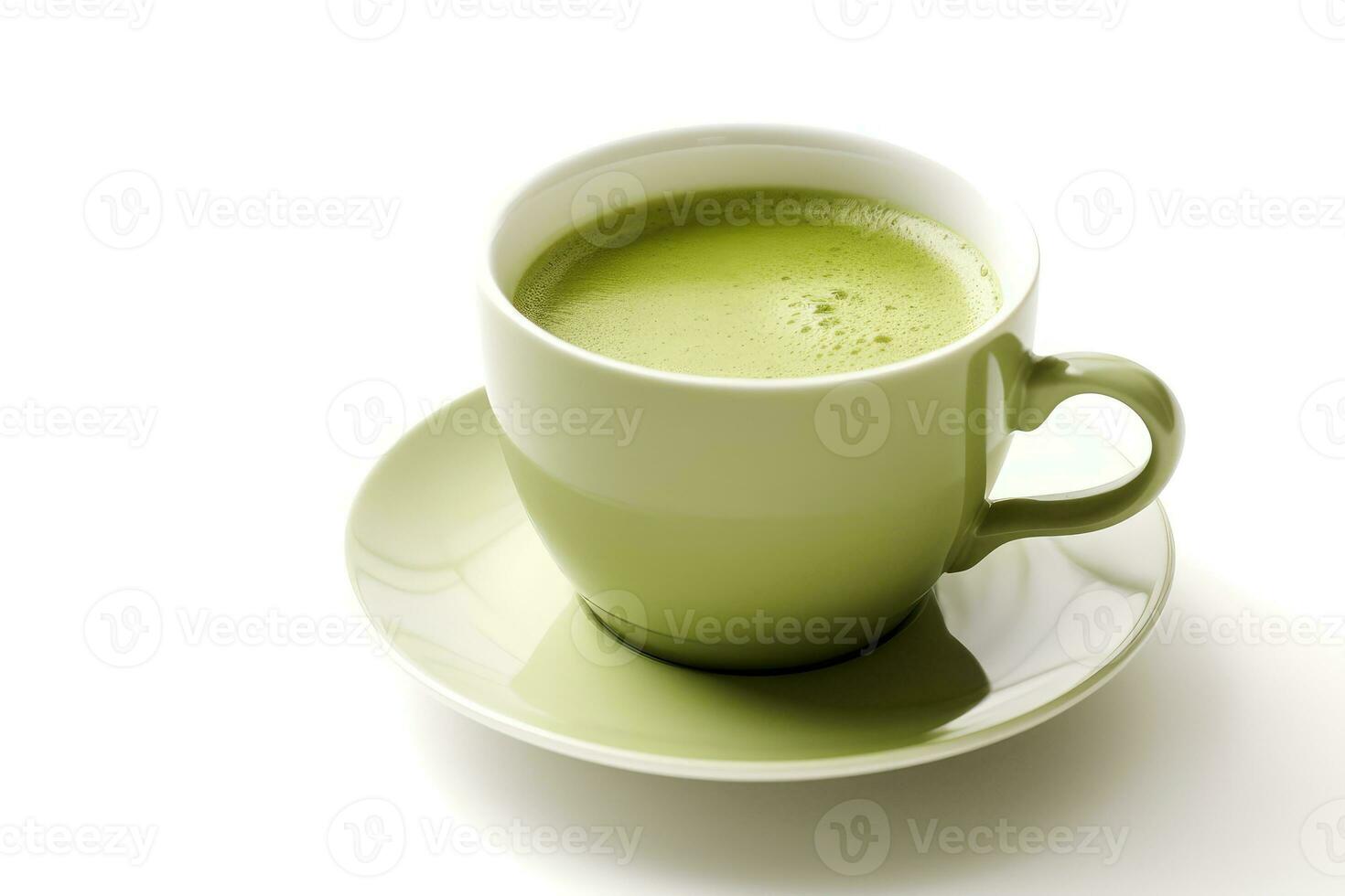 kopp varm grön te isolerat vit bakgrund profesional reklam mat fotografi ai genererad foto