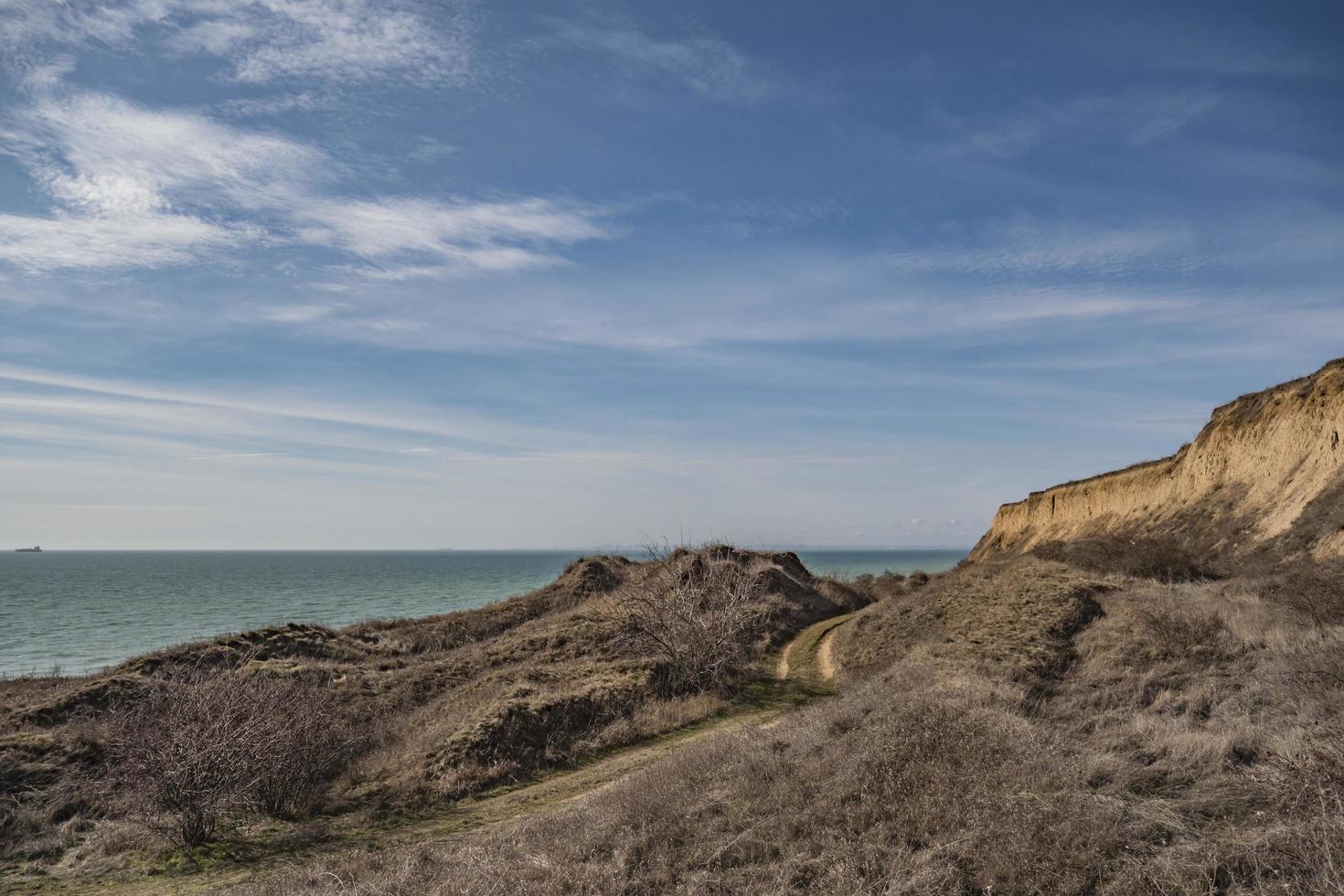 klippvy över havet foto