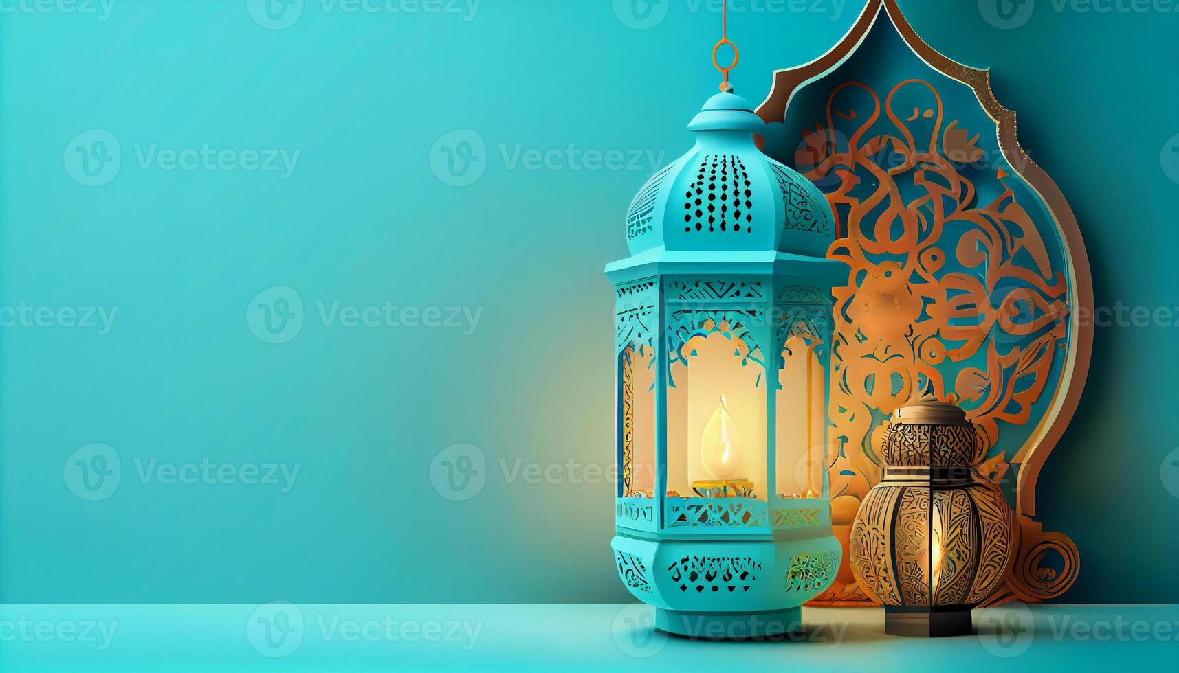 mubarak ramadan kareem islamic muslim baner bakgrund. ai genererad. foto