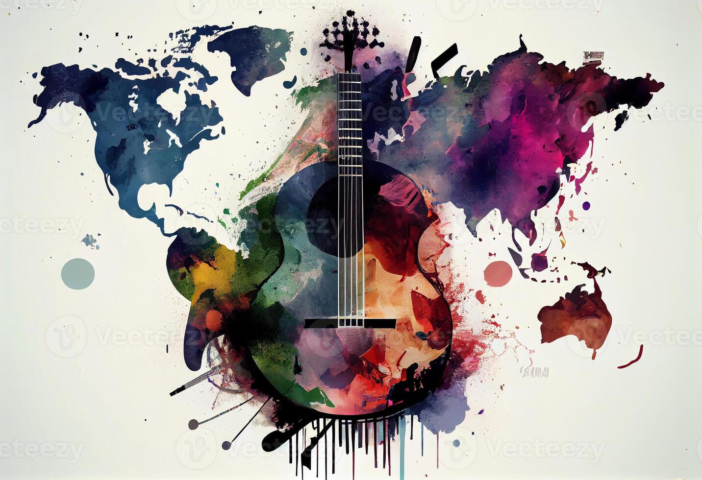bild till skildra internationell musik dag eller värld musik dag. ai genererad. foto