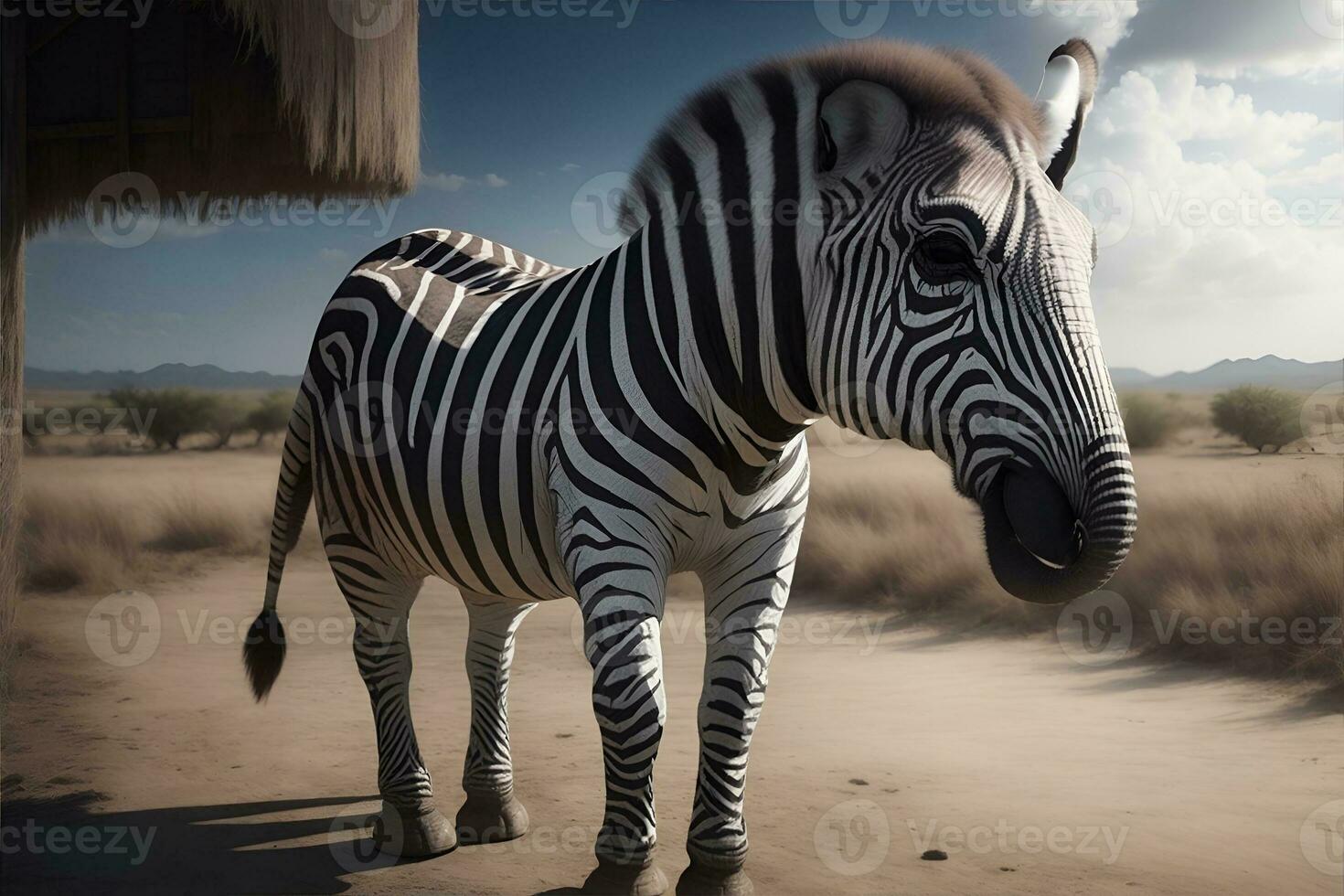 blandras zebra elefant. ai genererad foto