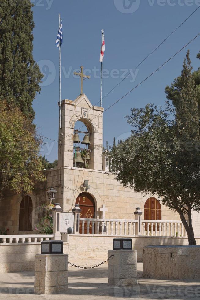 helgedom över gethsemanes grotta vid olivberget nära jerusalem foto