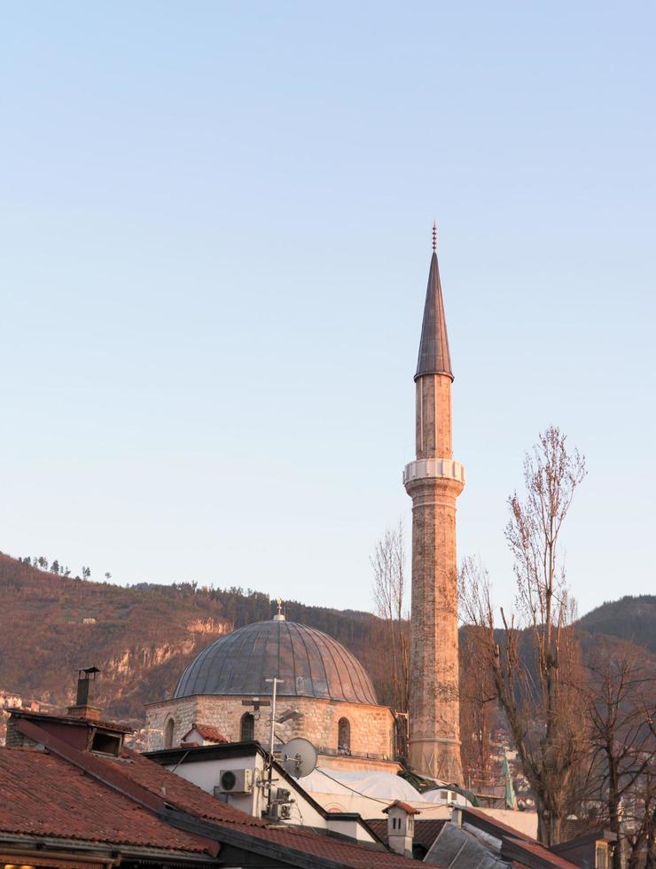 vacker moské muslim dyrkan plats foto
