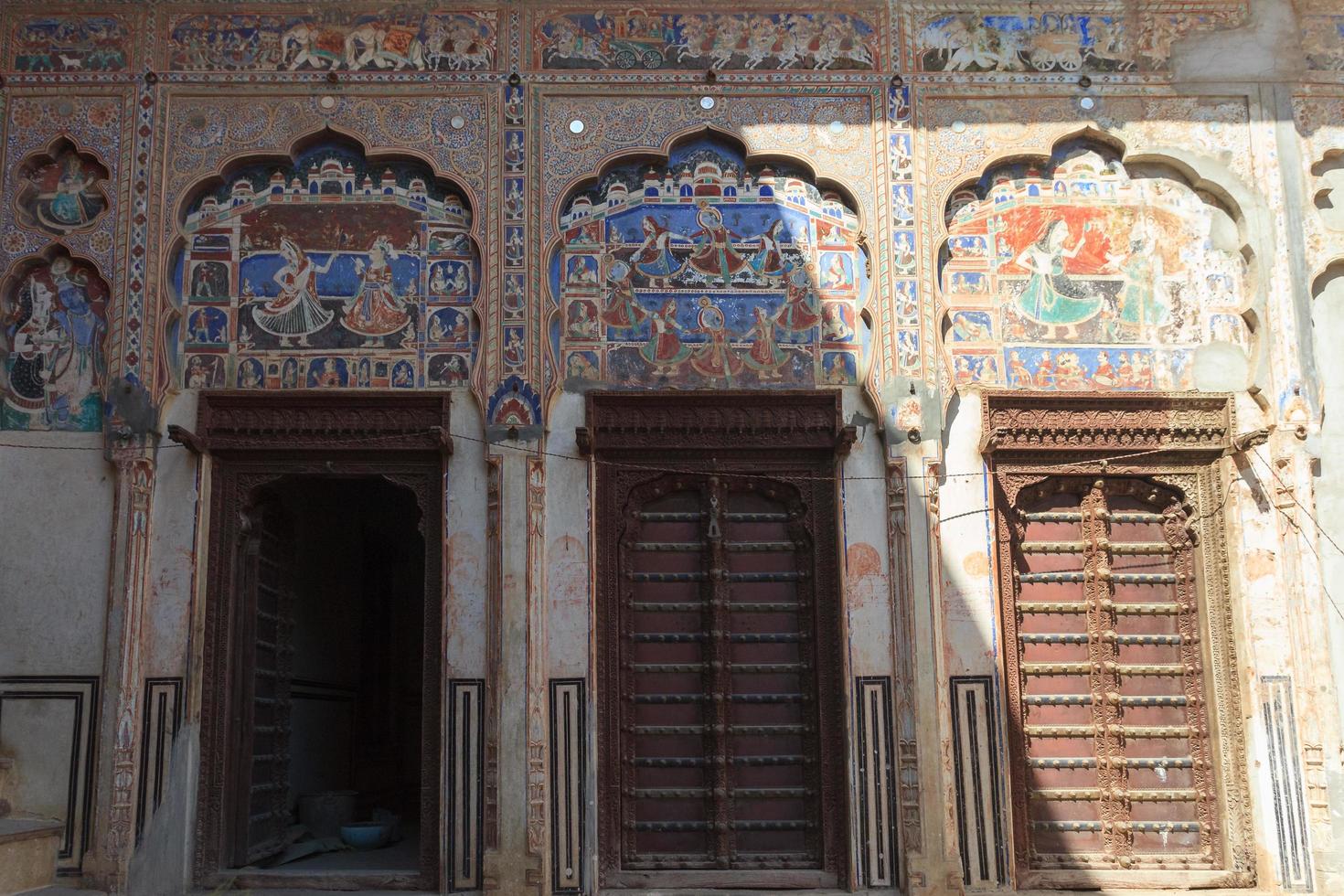 haveli i Mandawa, Rajasthan, Indien foto
