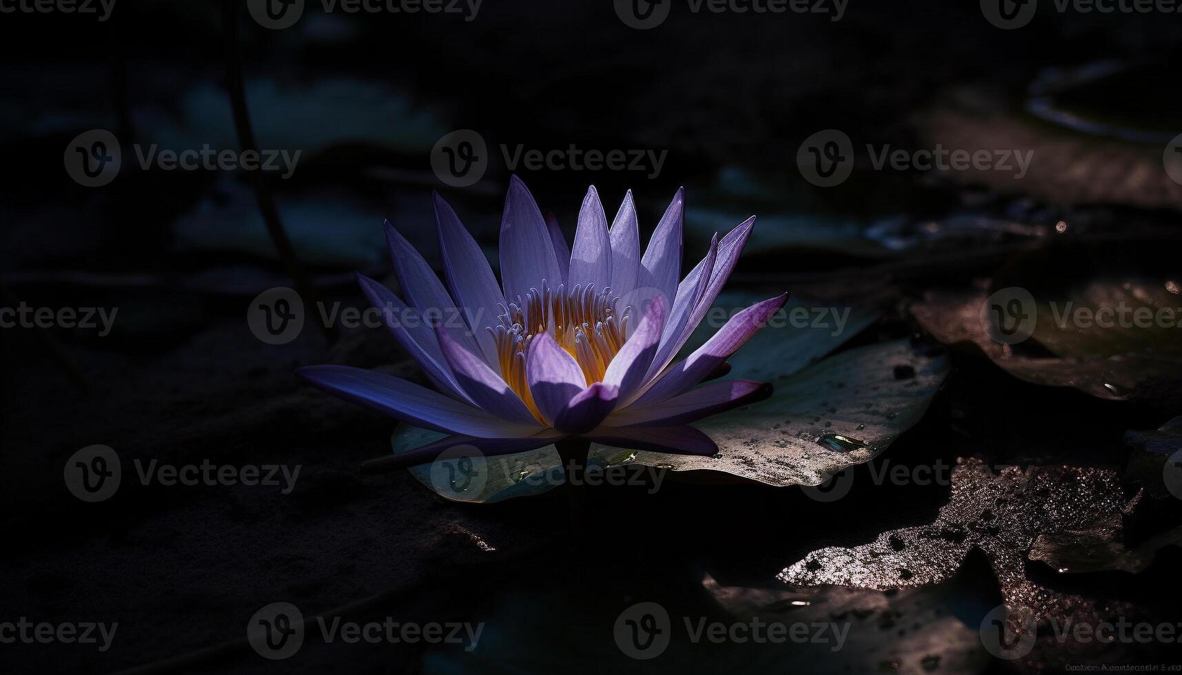 lugn vatten trädgård ställer ut skönhet i natur med lotus blomma genererad förbi ai foto