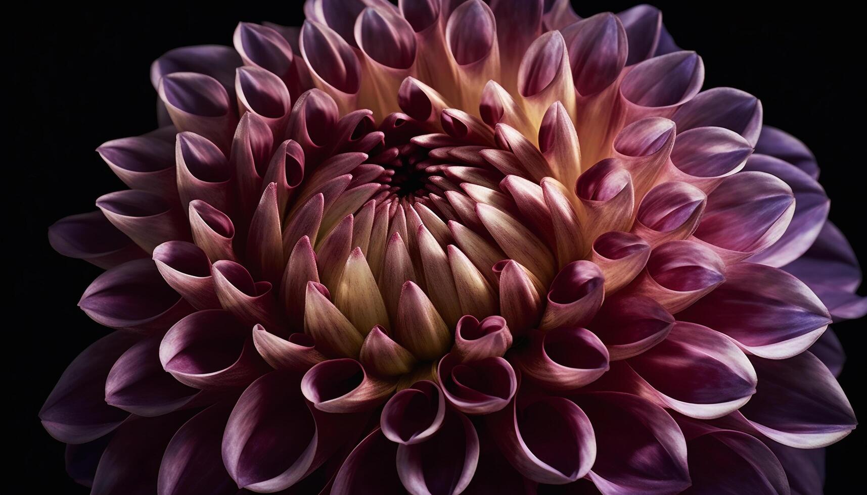 vibrerande dahlia blomma, organisk skönhet i natur fraktal mönster genererad förbi ai foto