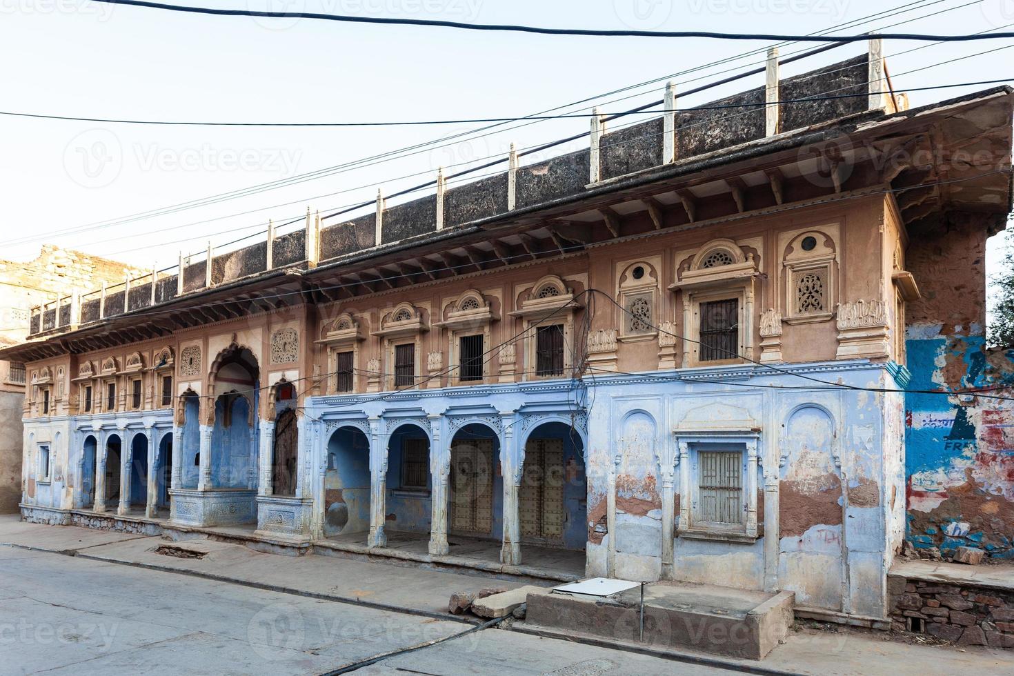 färgrikt hus i Khandela, Rajasthan, Indien foto