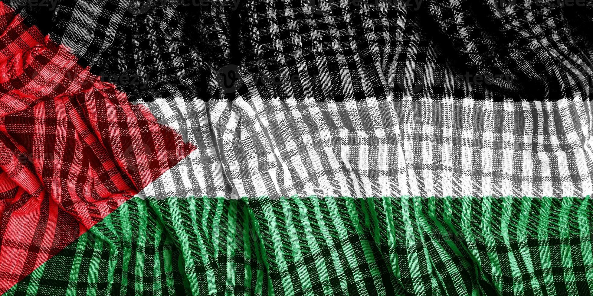 flagga av stat av palestina på en texturerad bakgrund. begrepp collage. foto