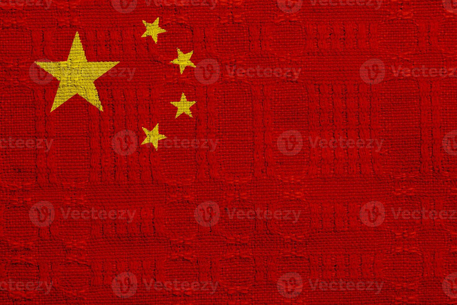flagga av de människors republik av Kina på en texturerad bakgrund. begrepp collage. foto