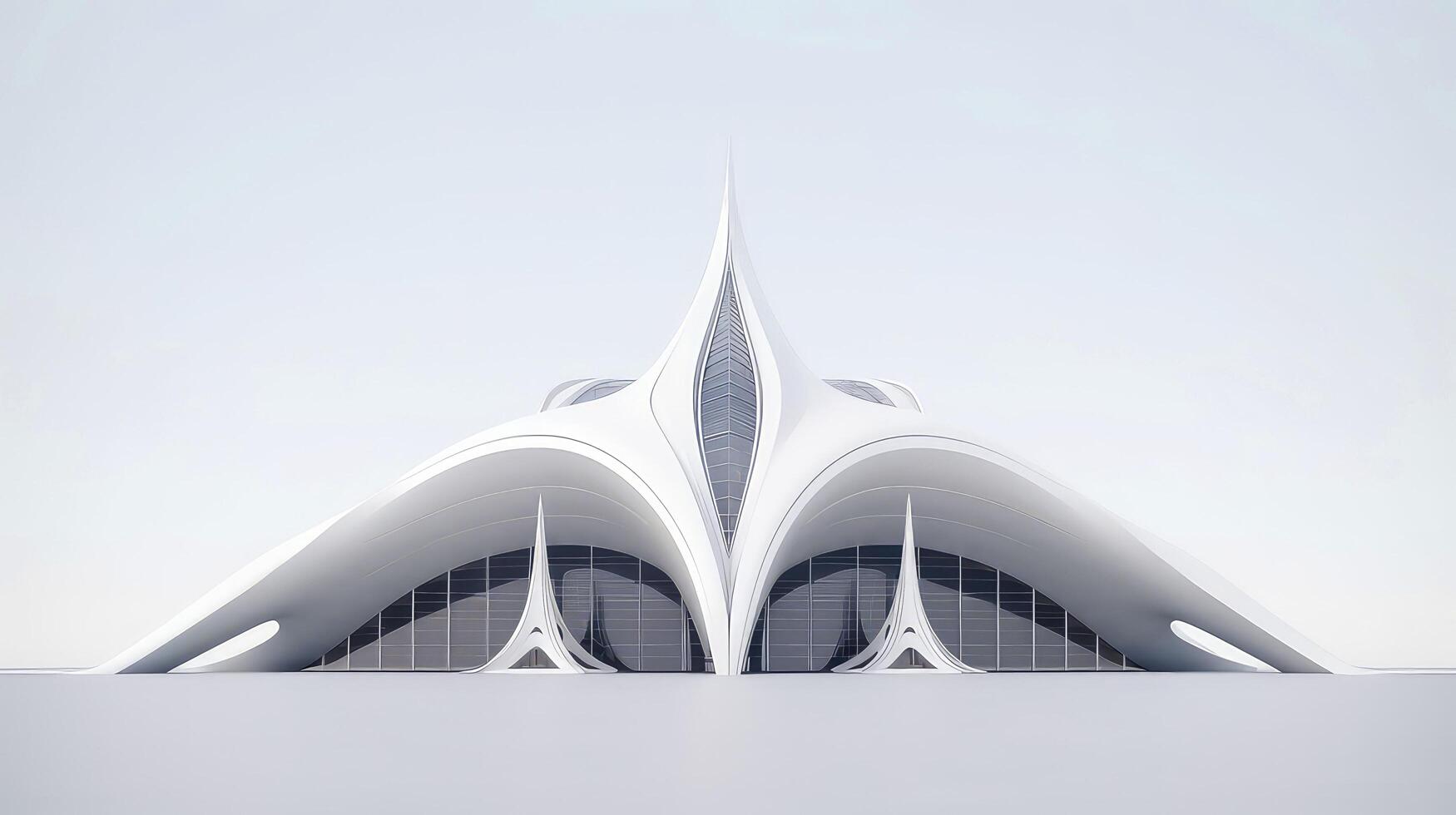 3d trogen sci-fi vit stad arkitektur med organisk skyskrapor, för vetenskap fiktion eller fantasi bakgrunder, abstrakt byggnad, generativ ai illustration foto