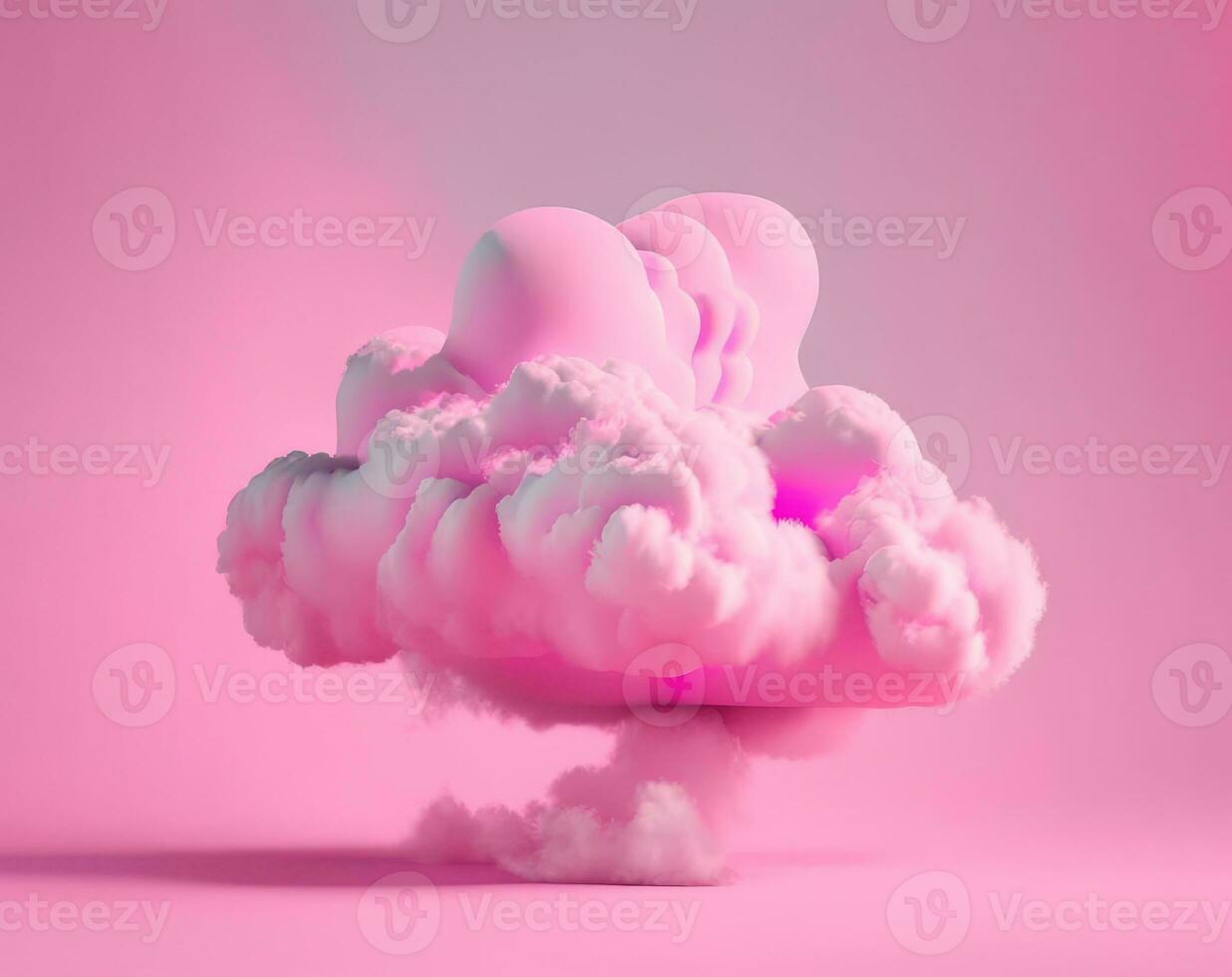 rosa abstrakt moln romantisk begrepp, ai genererad foto