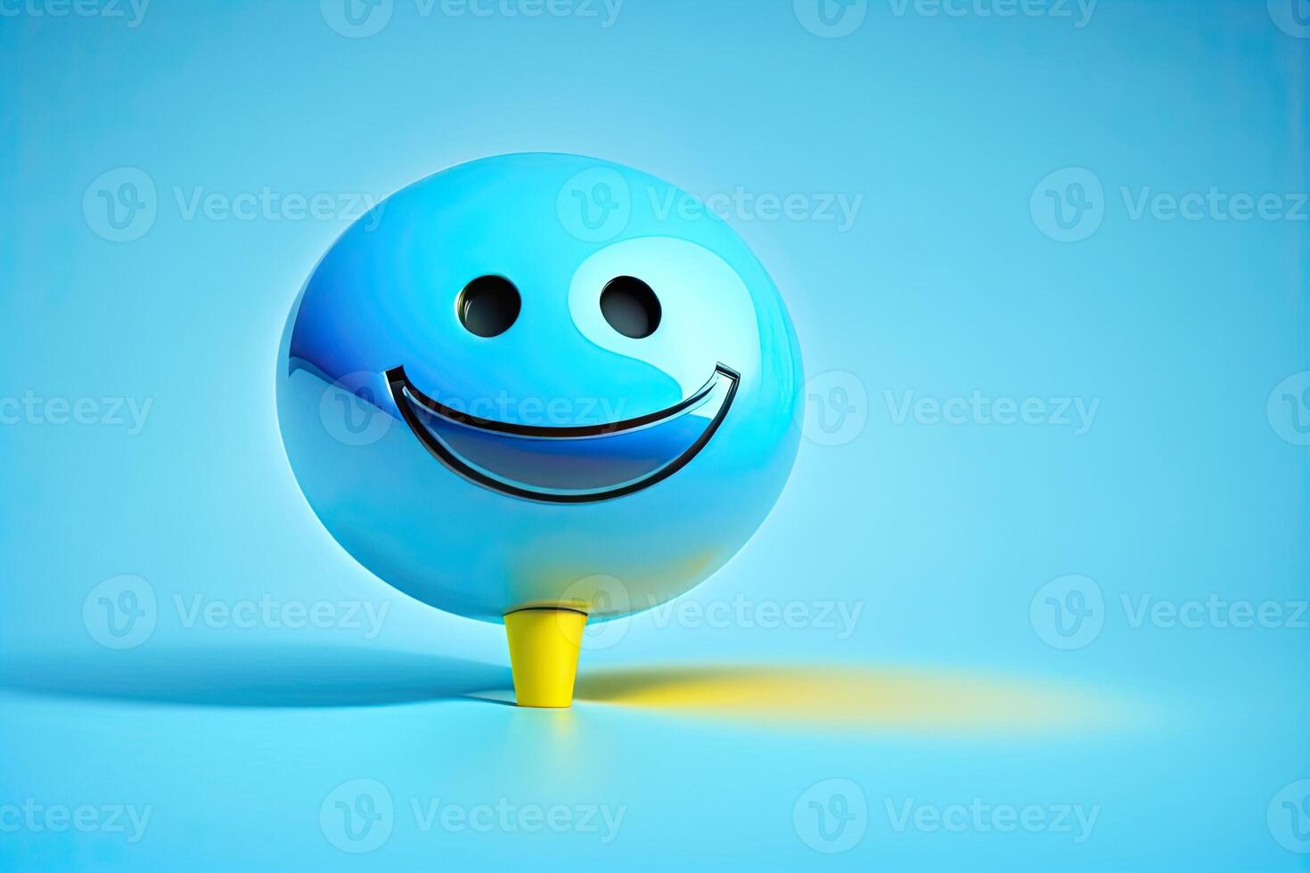 cirkel ballong med leende Lycklig ansikte generativ ai foto