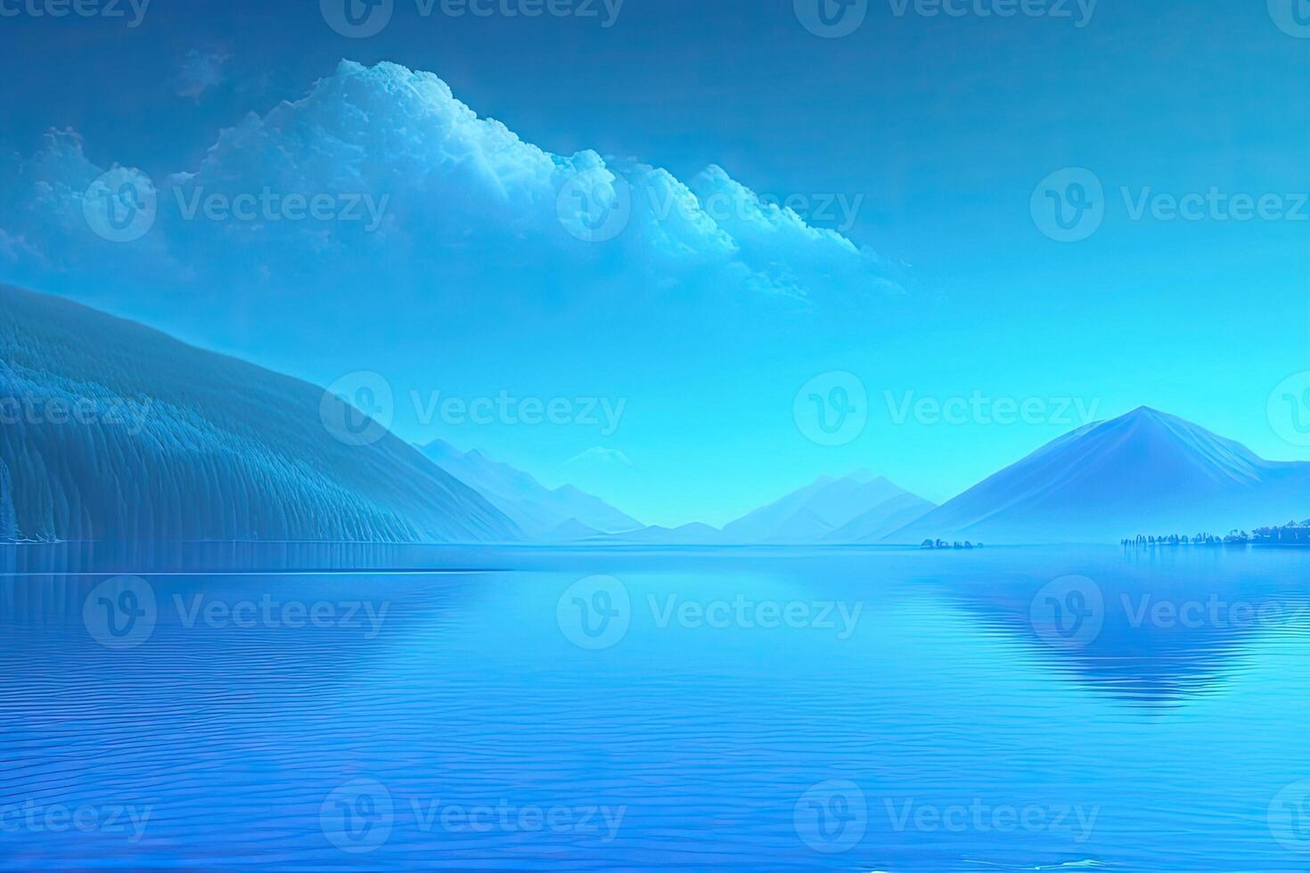 blå abstrakt natur landskap bakgrund. generativ ai foto