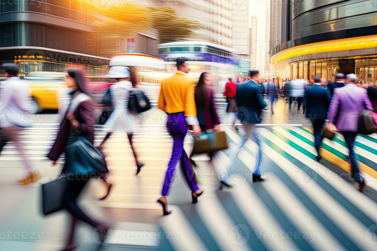 suddigt människor stad trafik generativ ai foto