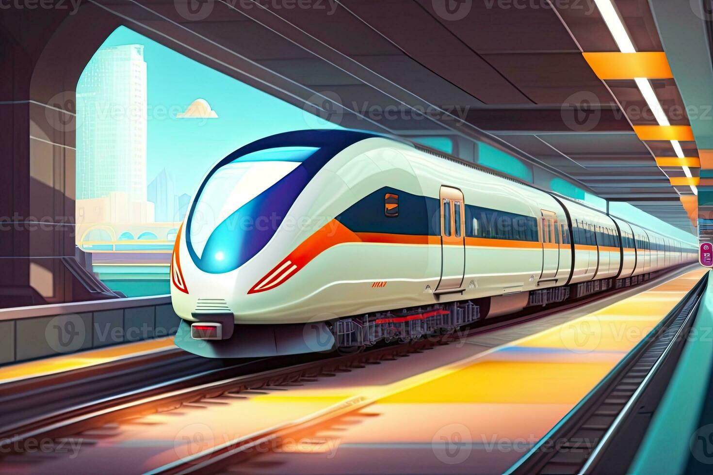 elektrisk metro tunnelbana tåg illustration foto