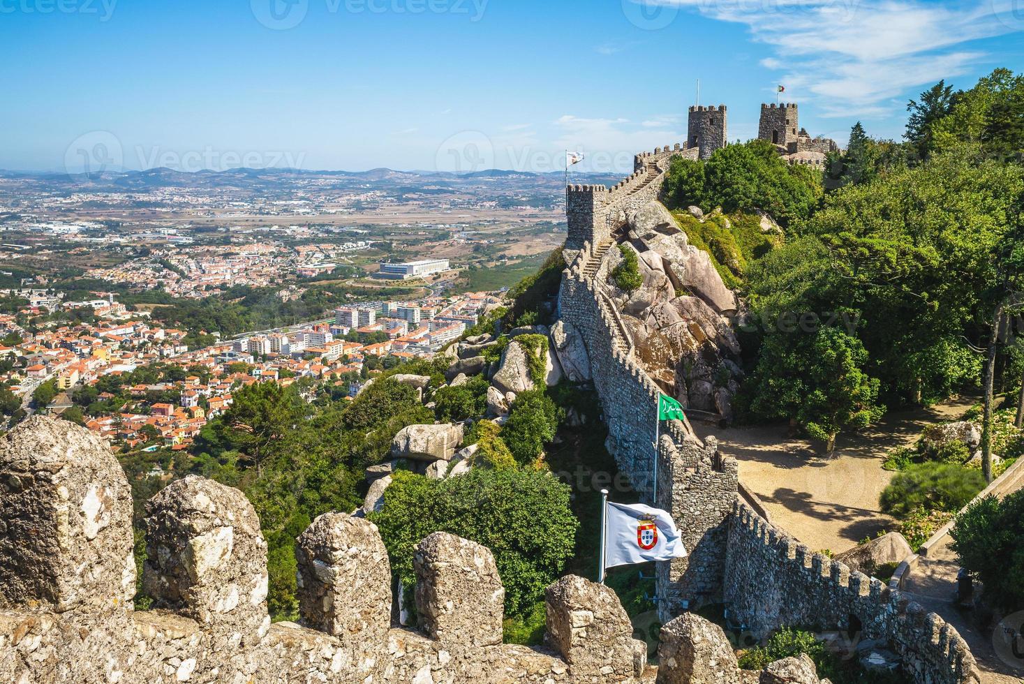 Morernas slott vid Sintra i Portugal foto