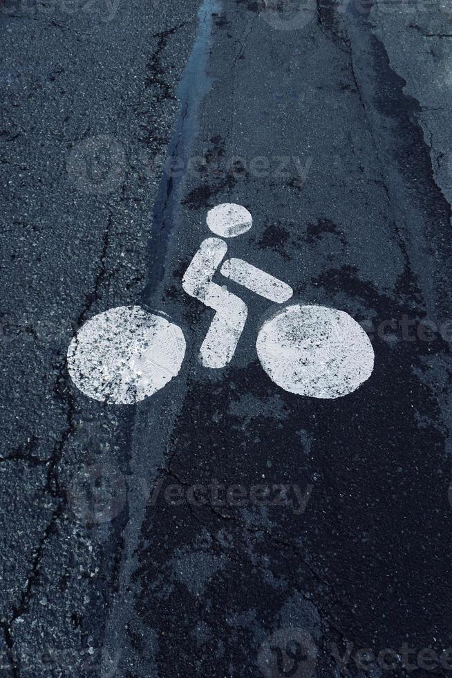 cykel väg signal på gatan foto
