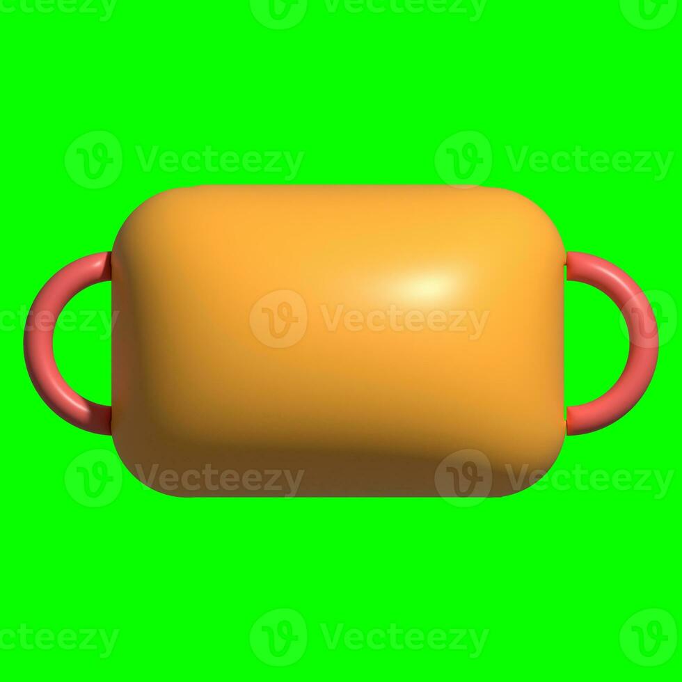 3d kök uppsättning element tillgångar med grönskärm bakgrund foto