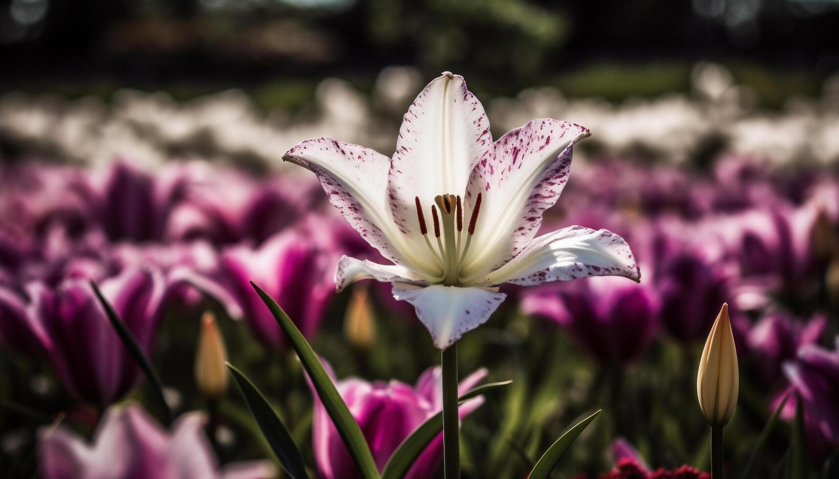 vibrerande tulpan bukett ger springtime roman Hem genererad förbi ai foto
