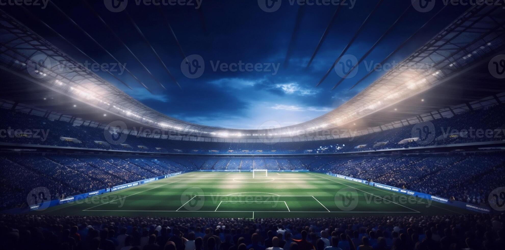 grön mål spel ljus arena fotboll sport stadion fotboll värld. generativ ai. foto