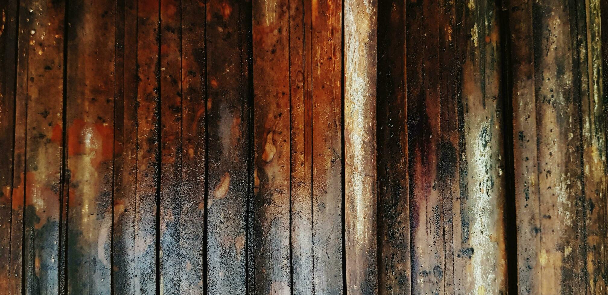 gammal rustik bambu vägg för bakgrund. konst eller linje mönster tapet och naturlig material. foto