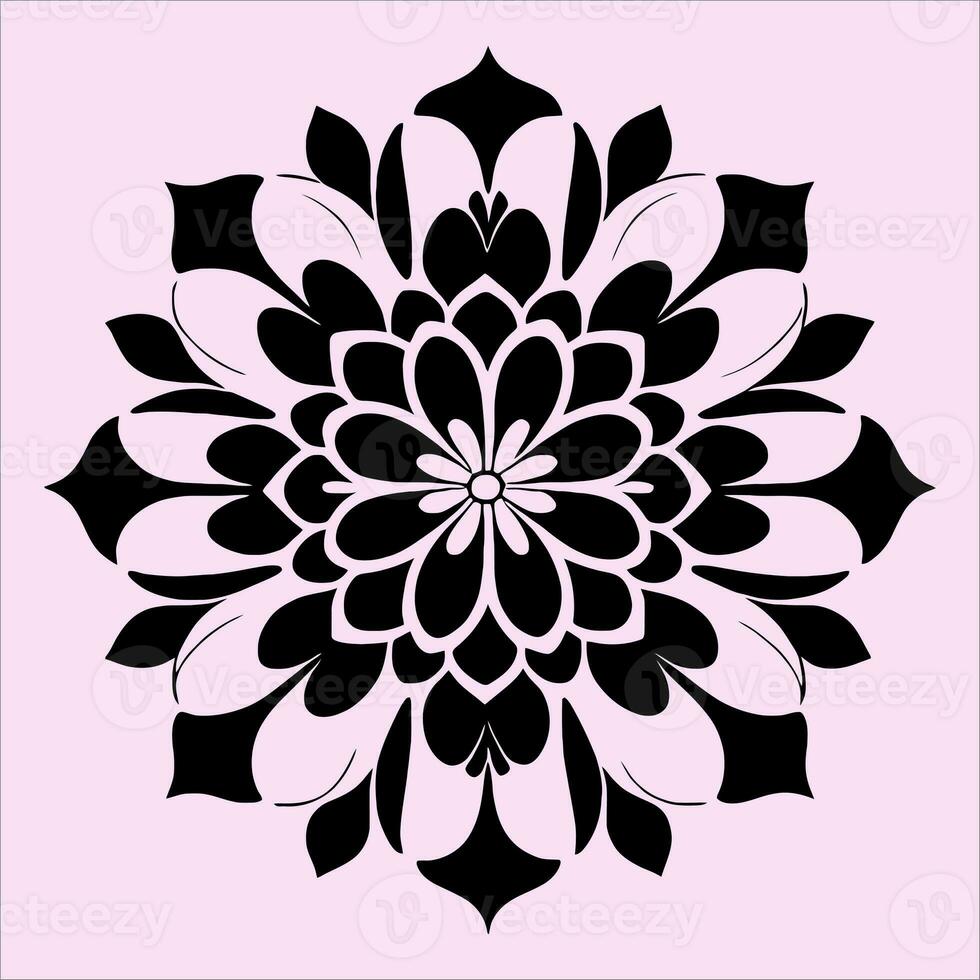 blomma logotyp vektor enkel abstrakt platt mandala tatuering växt Färg blomma floret blomma stencil foto