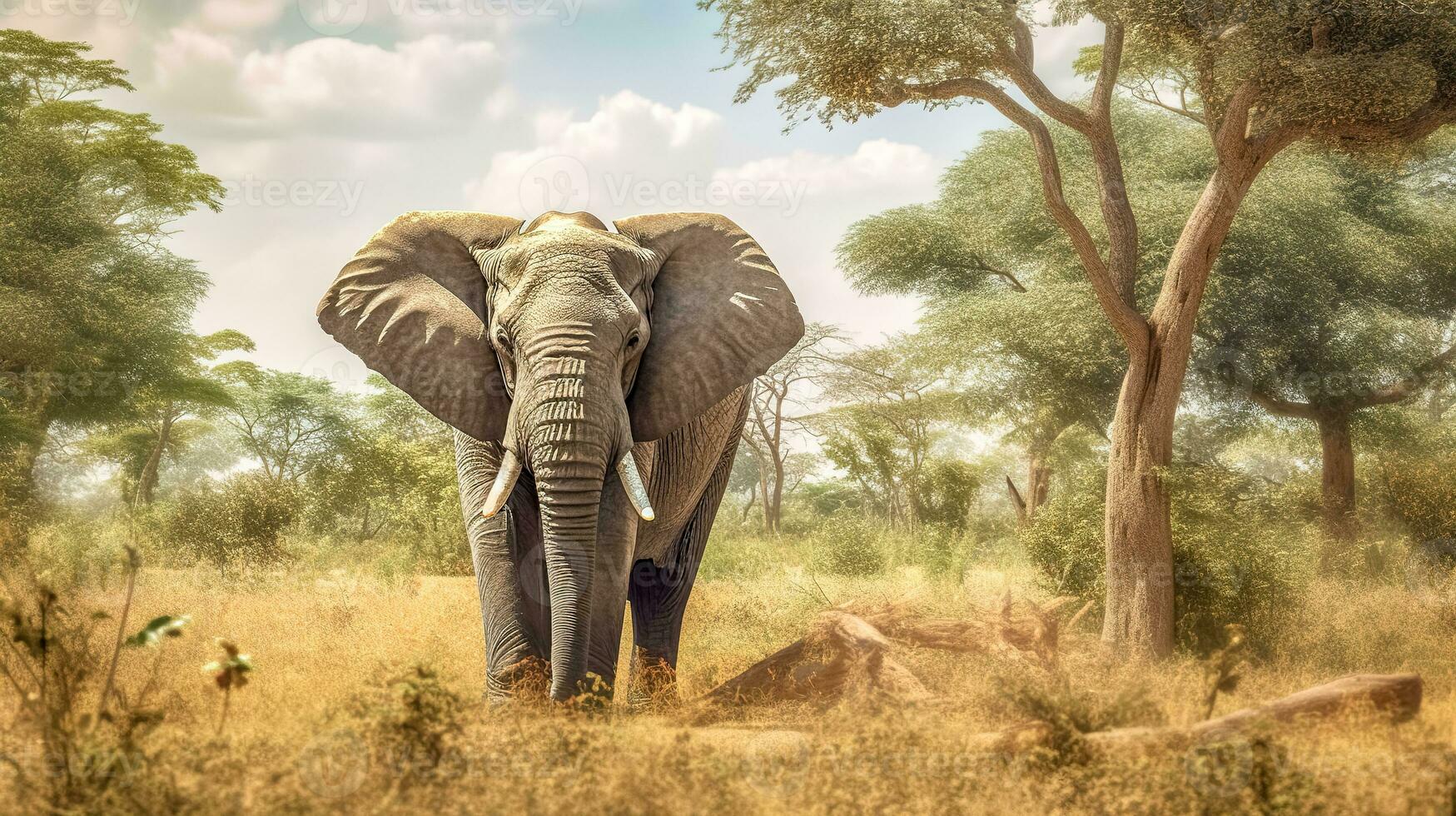 de största landa däggdjur elefant, tillverkad med generativ ai foto
