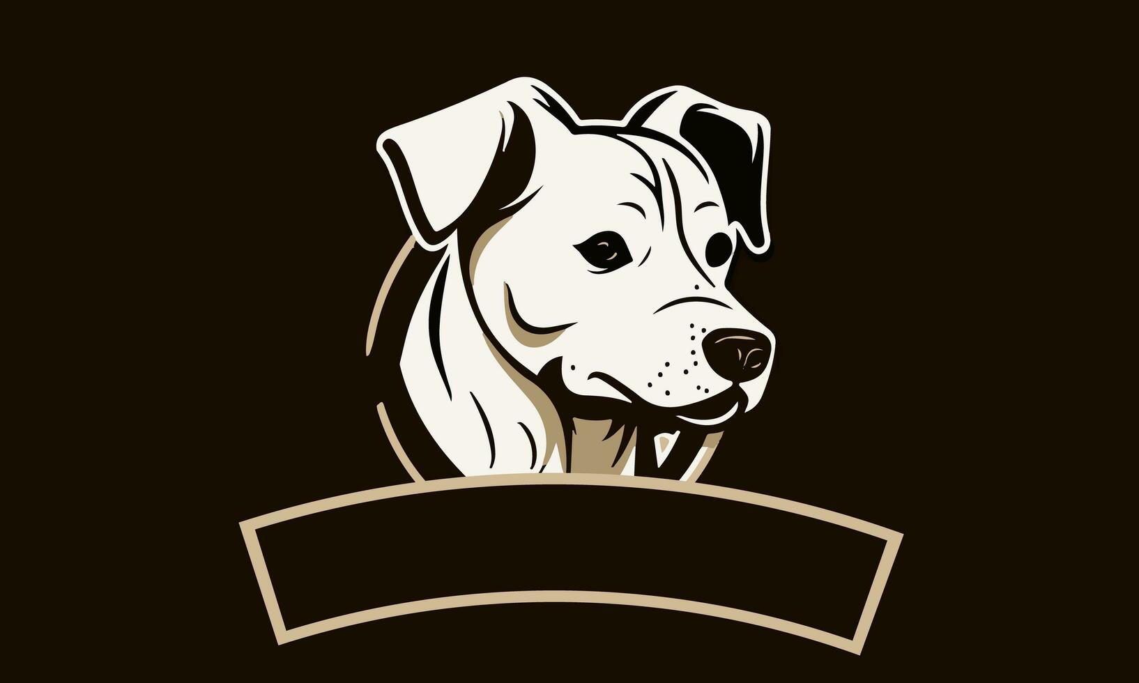 vit hund huvud logotyp design foto