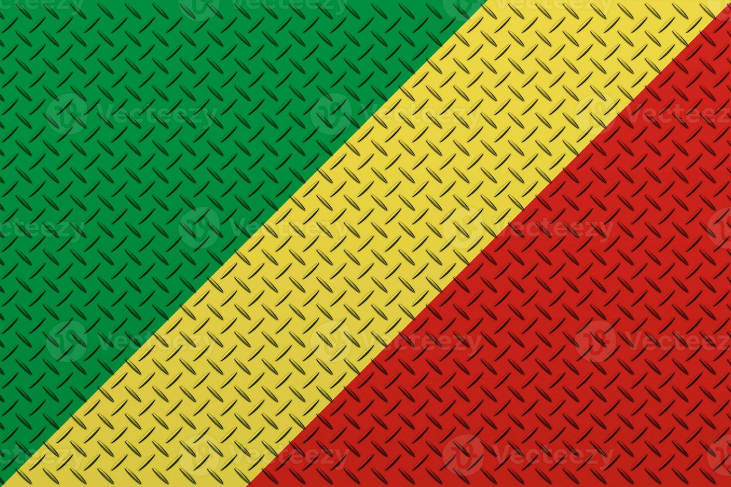 3d flagga av republik av de kongo på en metall vägg bakgrund. foto