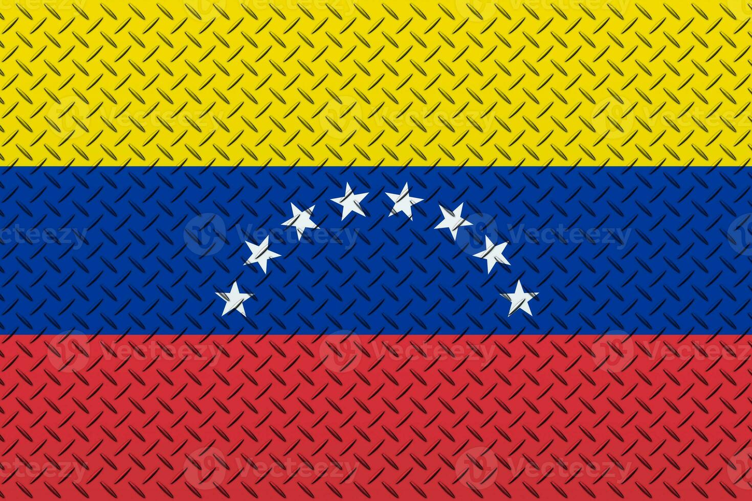 3d flagga av venezuela på en metall vägg bakgrund. foto