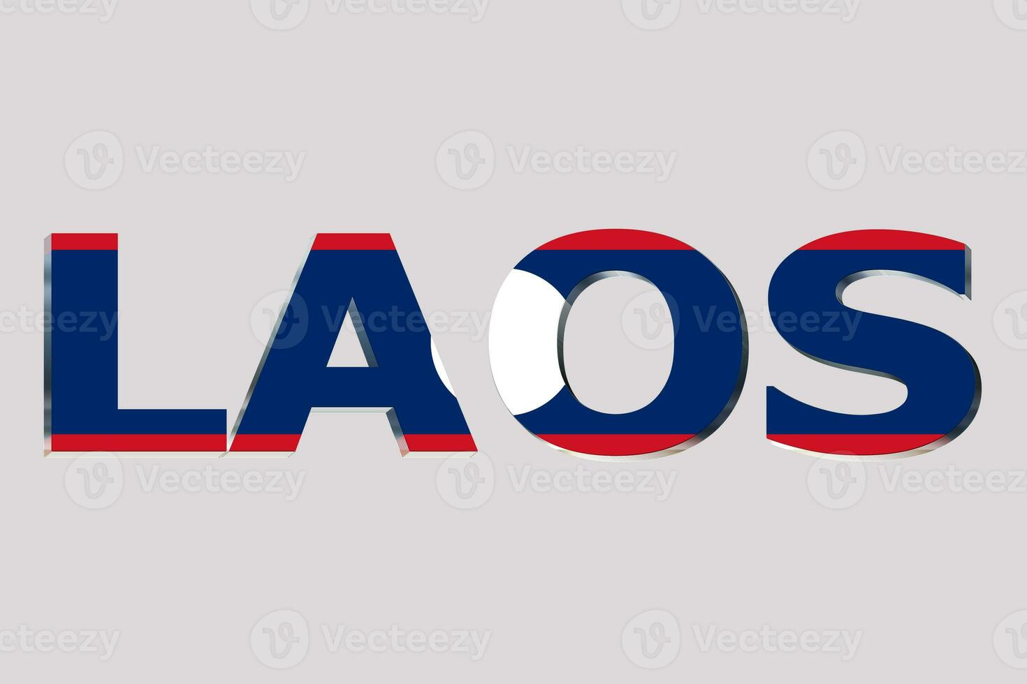 3d flagga av laos på en text bakgrund. foto