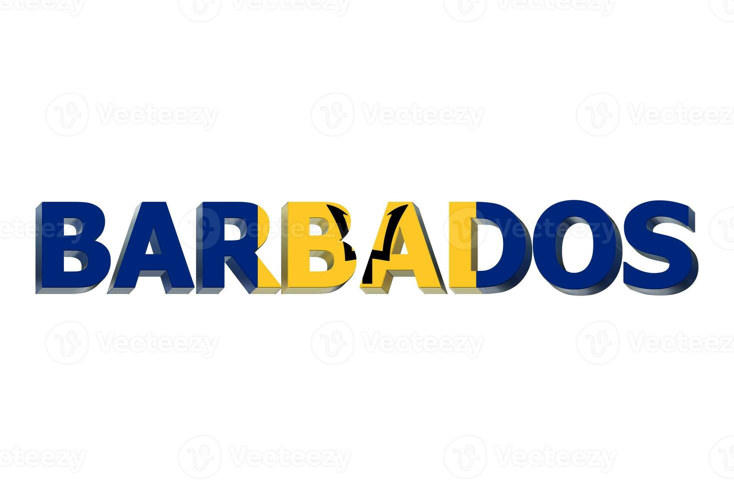 3d flagga av barbados på en text bakgrund. foto