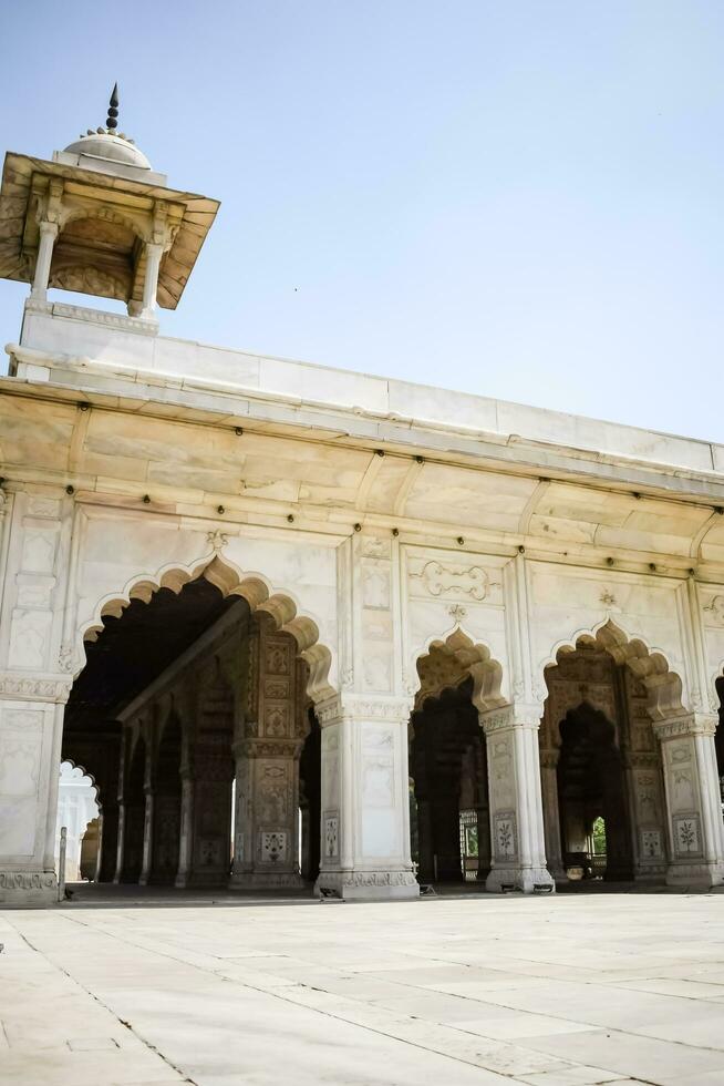 arkitektonisk detaljer av lal qila - röd fort belägen i gammal delhi, Indien, se inuti delhi röd fort de känd indisk landmärken foto