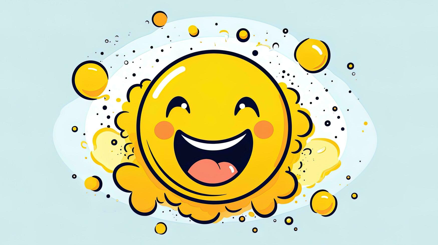 Lycklig gul emoji ikon, genererad förbi ai foto