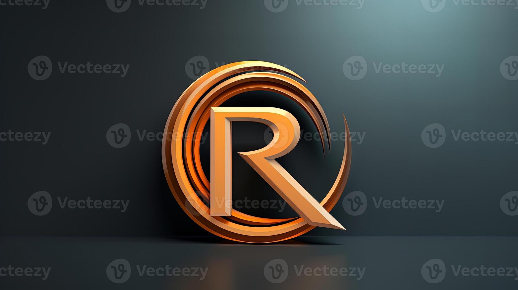 abstrakt logotyp av de brev r, genererad förbi ai foto