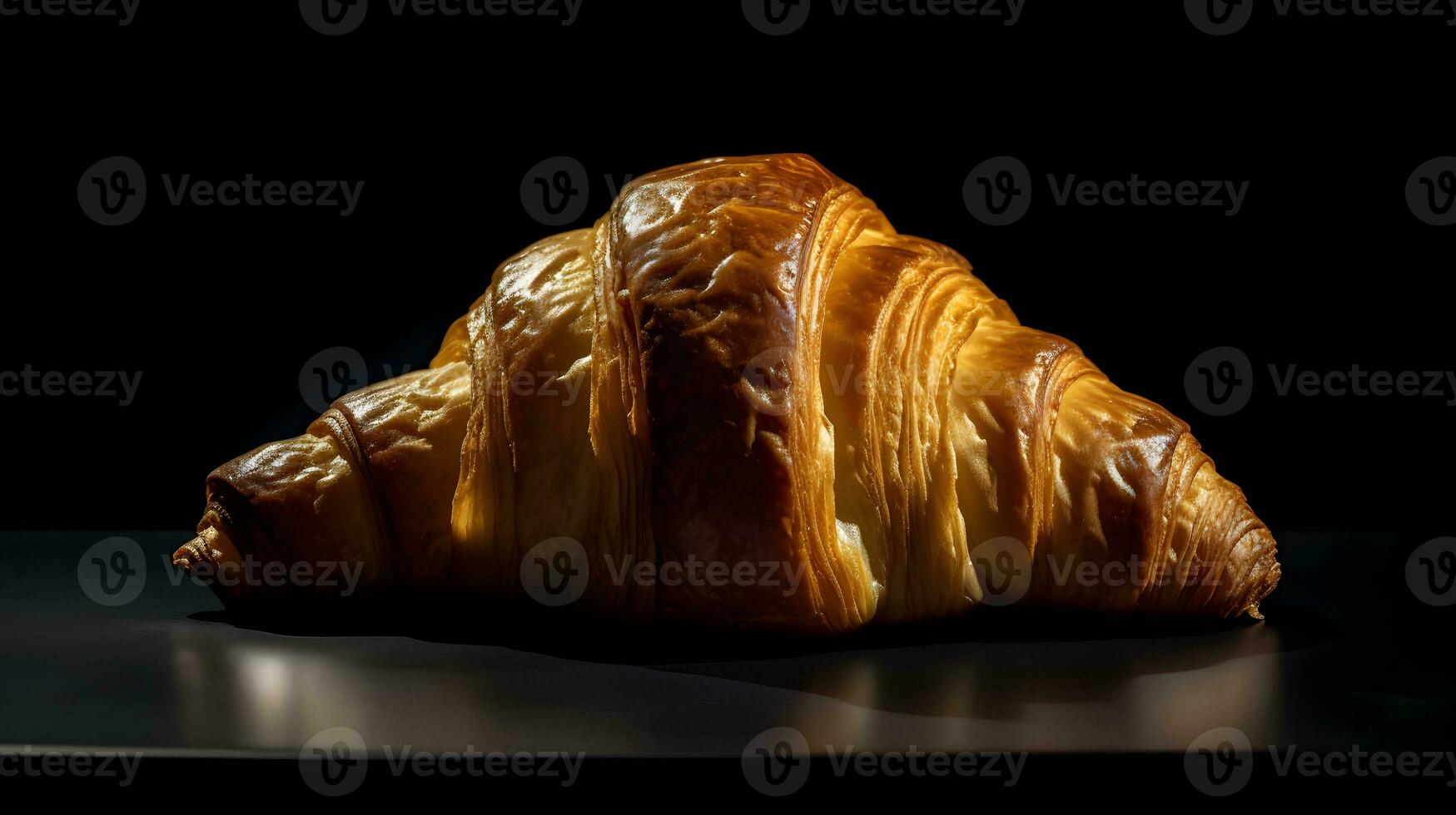 croissant på mörk bakgrund foto