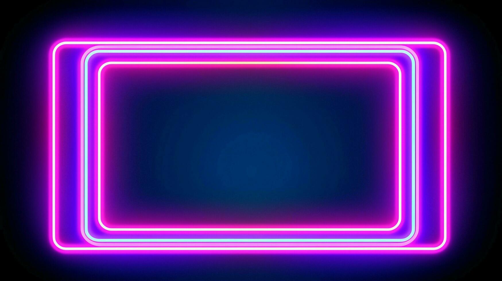 neon ram tecken i de form av en rektangel. bakgrund och tapet illustration. ai genererad foto