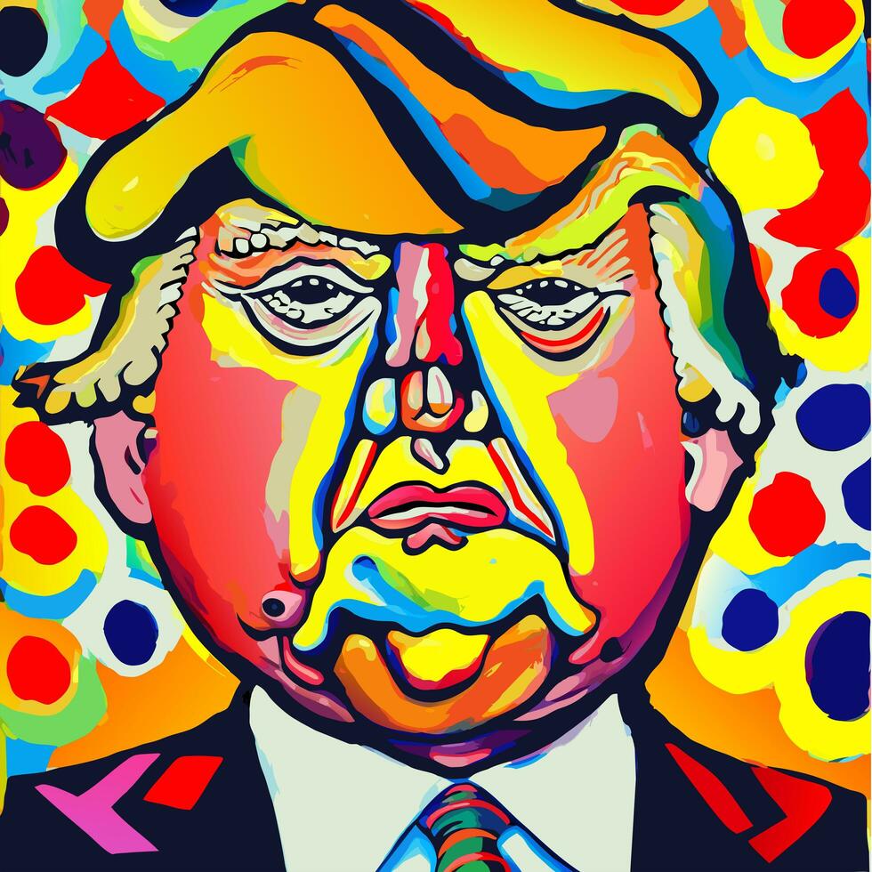 färgrik samtida Donald trumf porträtt foto